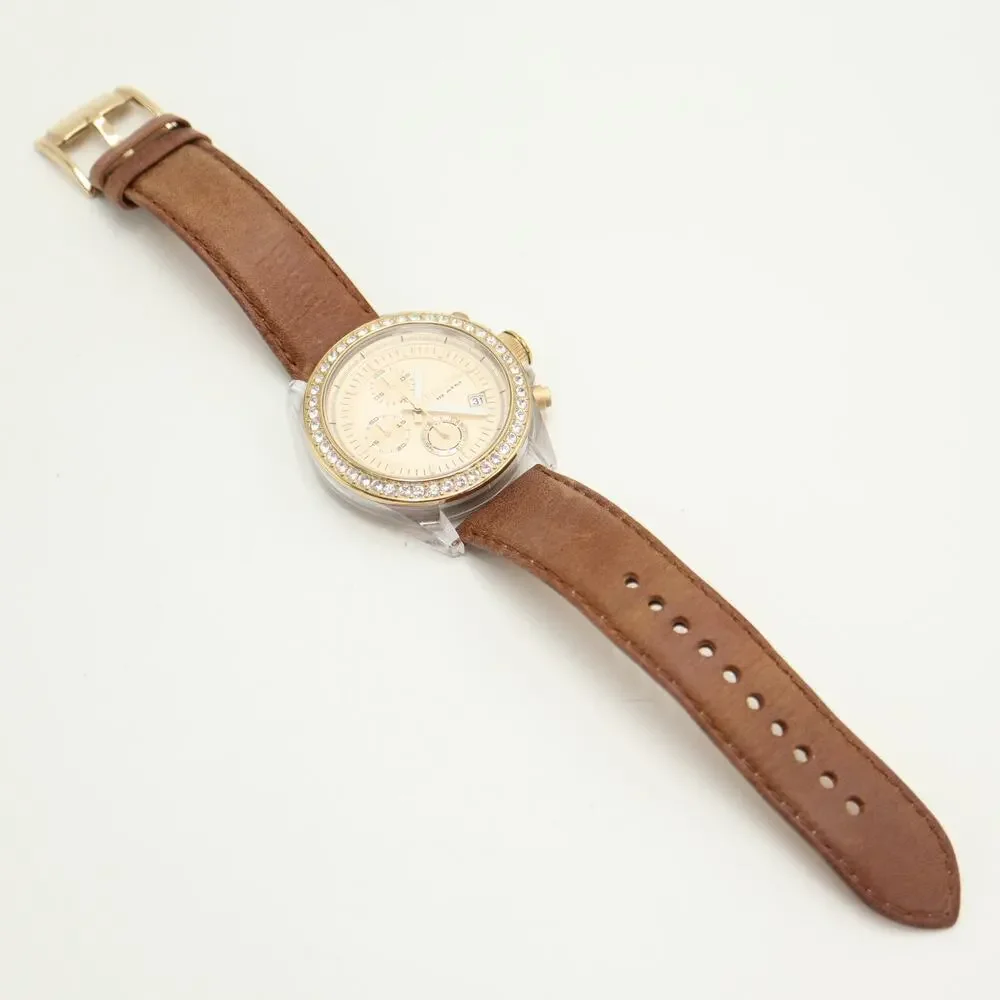 Fossil Decker Womens 42mm Chronograph Watch Brown Leather CH2724 w New Battery